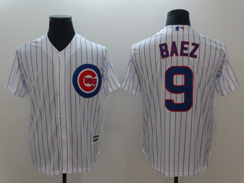 Men Chicago Cubs #9 Baez White Game MLB Jerseys->->MLB Jersey